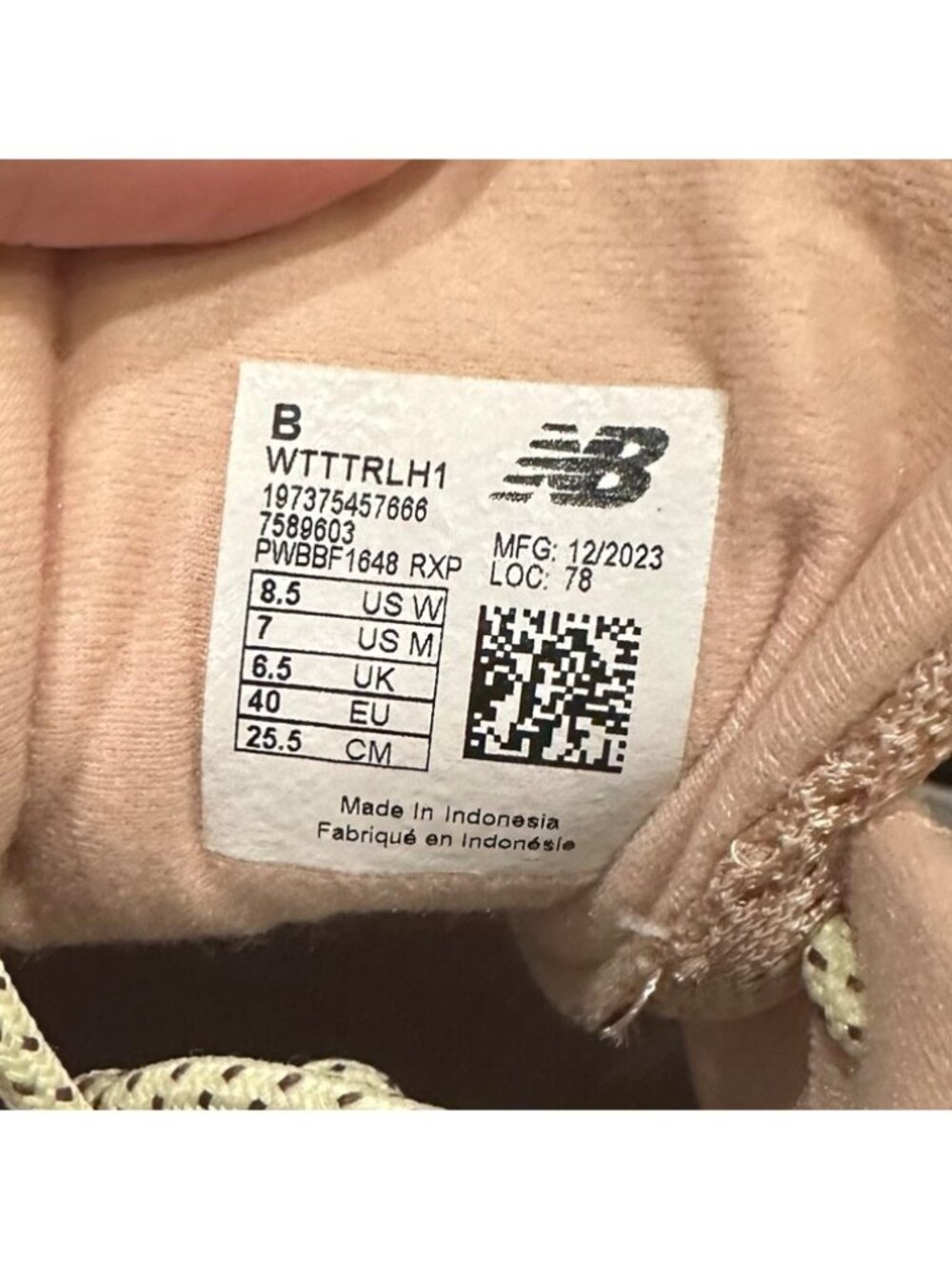 New Balance Women's Athletic Sneakers in Peach, Yellow & Teal - Picture 9 of 10